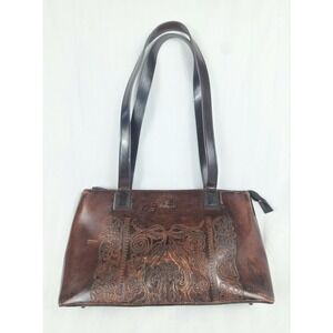 Vintage Bellerose Brown Leather Organizer Purse Shoulderbag Brown